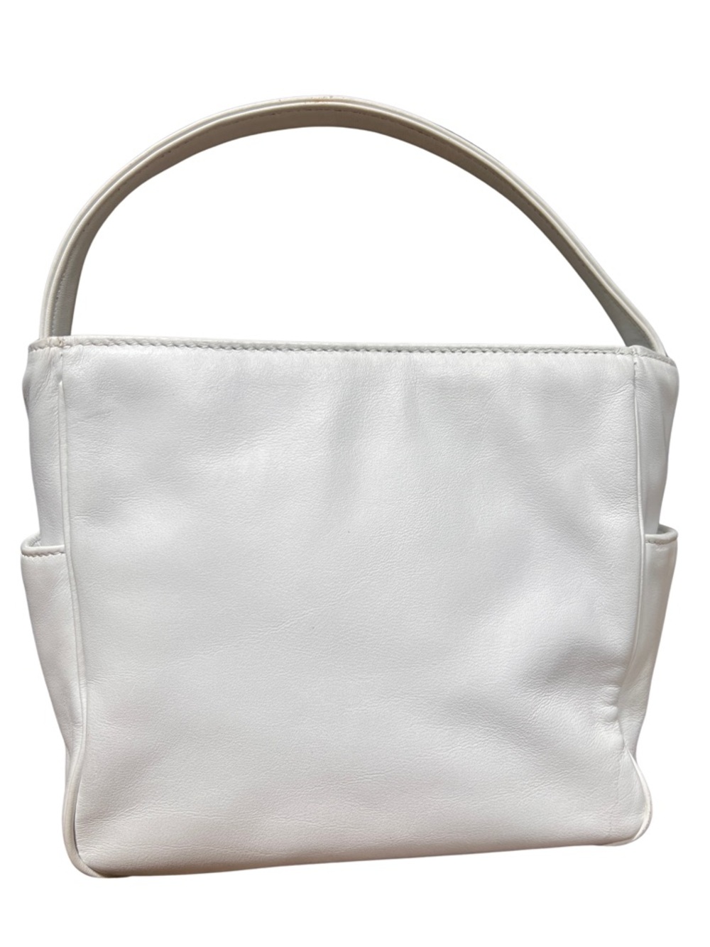 Donald J. Pliner White Jeweled Purse with Green Interior - Picture 2 of 4